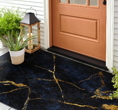 Outdoor door mat Navy blue marble
