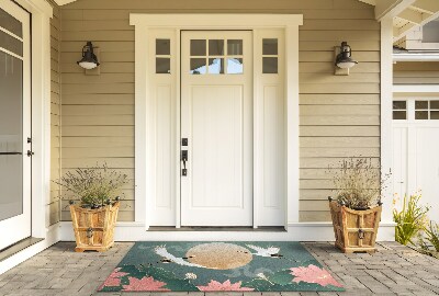 Front door doormat Flowers and Birds