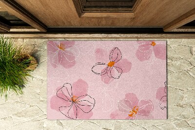 Front door doormat Pink Flowers