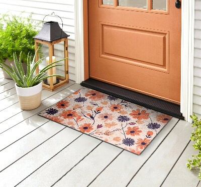 Front door doormat Floral motif