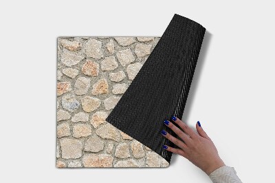 Outdoor door mat Wall of stones