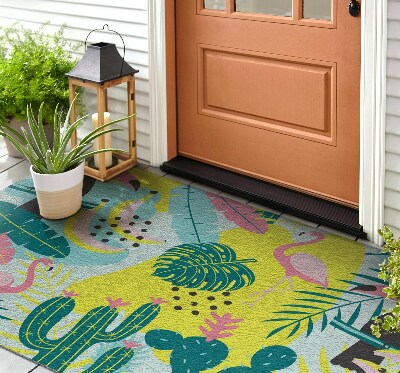 Outdoor door mat Abstract Birds and Plants