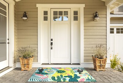 Outdoor door mat Abstract Birds and Plants