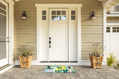 Outdoor door mat Abstract Birds and Plants