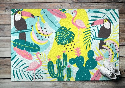 Outdoor door mat Abstract Birds and Plants