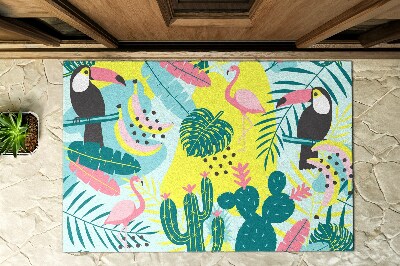 Outdoor door mat Abstract Birds and Plants