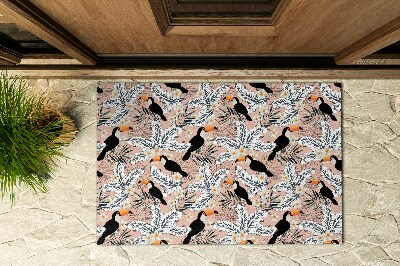 Outdoor door mat Toucan among the Greenery
