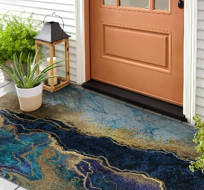 Outdoor door mat Blue marble