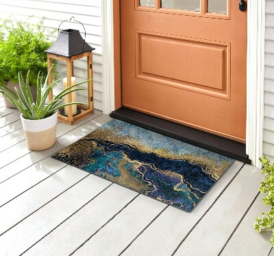 Outdoor door mat Blue marble