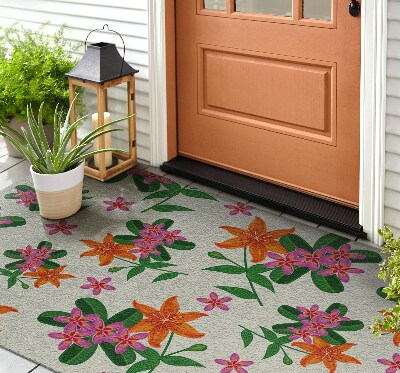 Outdoor door mat Floristic motif