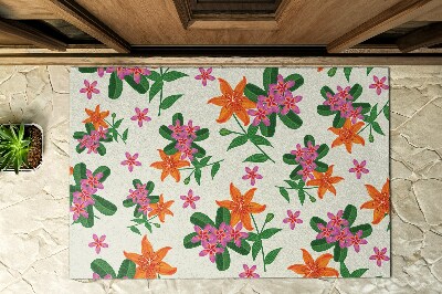 Outdoor door mat Floristic motif