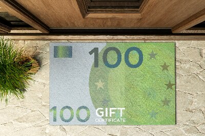 Front door rug Euro currency