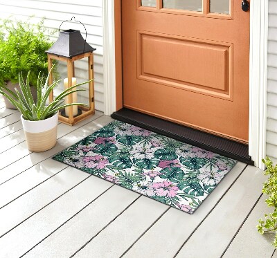 Outdoor door mat Monstera and Flowers