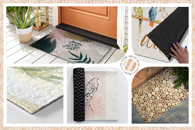 Outdoor floor mat Birds & Flowers Pattern