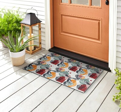 Outdoor floor mat Birds & Flowers Pattern