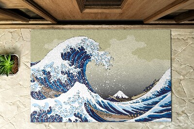 Outdoor floor mat Kanagawa tsunami
