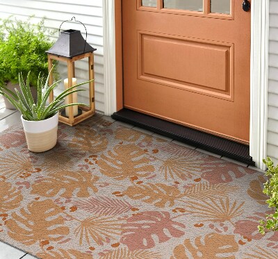 Outdoor floor mat Monstera leaf motif