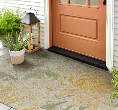 Front door mat Yellow Chrysanthemums