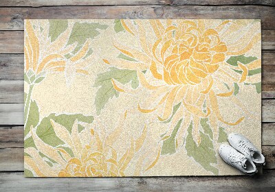 Front door mat Yellow Chrysanthemums