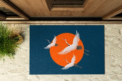 Outdoor floor mat Far Eastern crane