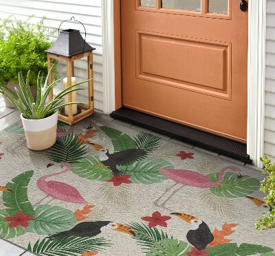 Outdoor mat Flamingo fowl