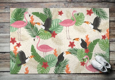 Outdoor mat Flamingo fowl