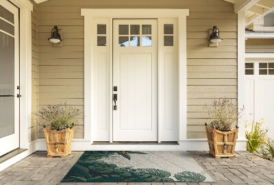 Doormat front door Monstera flower