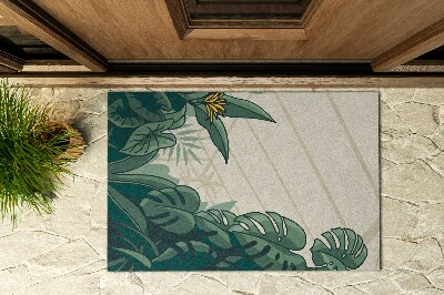 Doormat front door Monstera flower