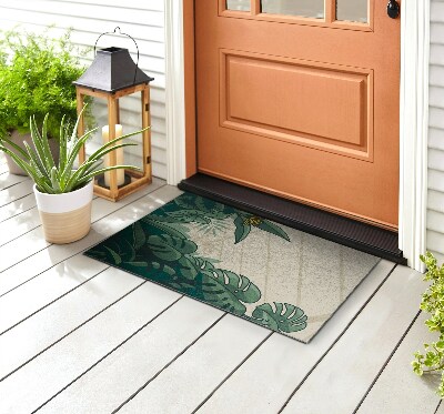 Doormat front door Monstera flower