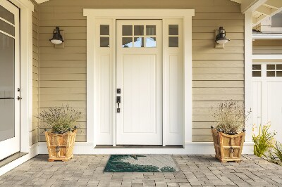 Doormat front door Monstera flower