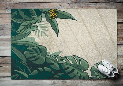 Doormat front door Monstera flower