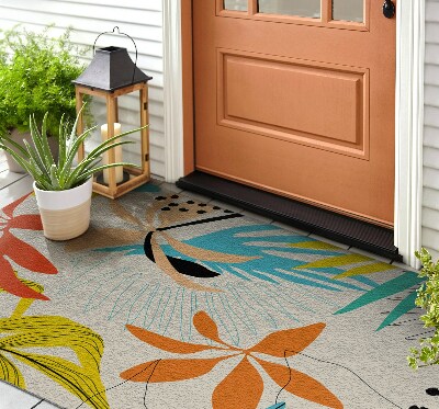 Outdoor door mat Leaves and Flowers