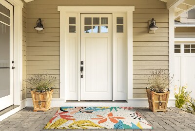 Outdoor door mat Leaves and Flowers