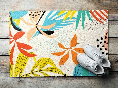 Outdoor door mat Leaves and Flowers