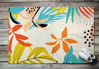 Outdoor door mat Leaves and Flowers