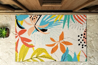 Outdoor door mat Leaves and Flowers