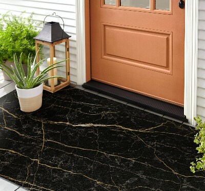 Outdoor door mat Marble Black