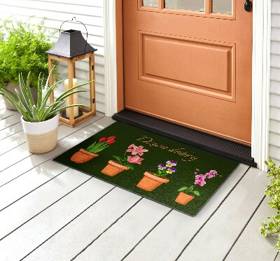 Front door doormat Potted Plants