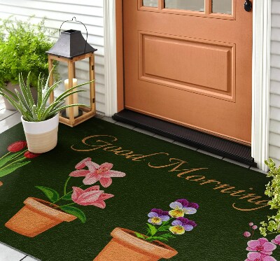 Front door doormat Potted Flora