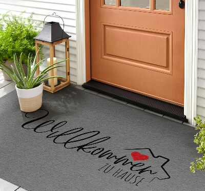 Doormat front door A warm welcome to