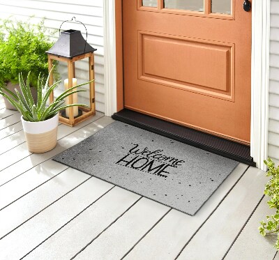Front door mat Concrete Welcome