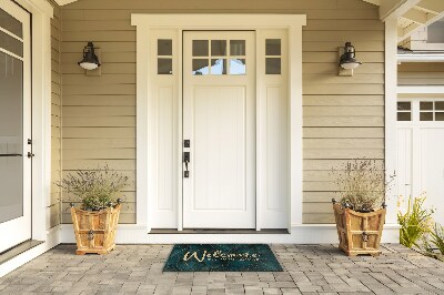 Front door mat Leaves welcome