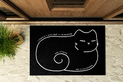 Front door mat Sleeping kitten