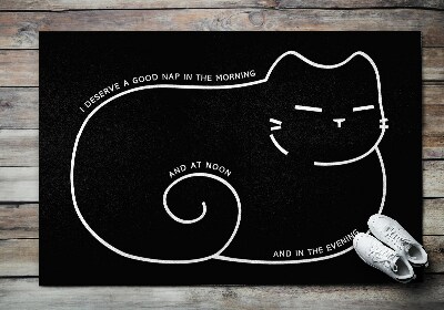 Front door mat Sleeping kitten