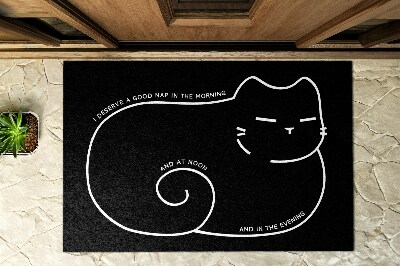 Front door mat Sleeping kitten