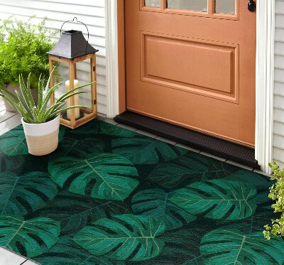 Front door mat Large Monstera Leaves