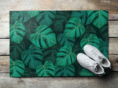 Front door mat Large Monstera Leaves