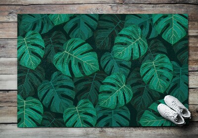 Front door mat Large Monstera Leaves