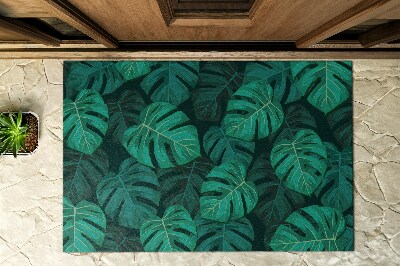 Front door mat Large Monstera Leaves