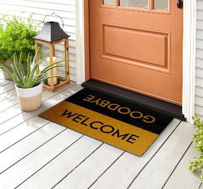 Front door rug Welcome Goodbye